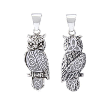 Celtic Horned Owl 3 Dimensional Pendant TPD5721 - Jewelry